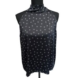 Generation Love‎ 100% Silk Star Print Satin Top Women's Size Large Sleeveless